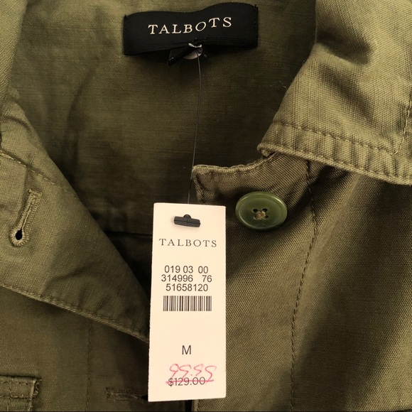 TALBOTS Army Green Pom Utility Jacket NWT msrp$129 - Picture 6 of 8